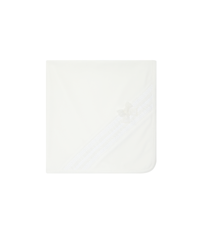 Deken velours kanten strik (Off white)  - Deolinda