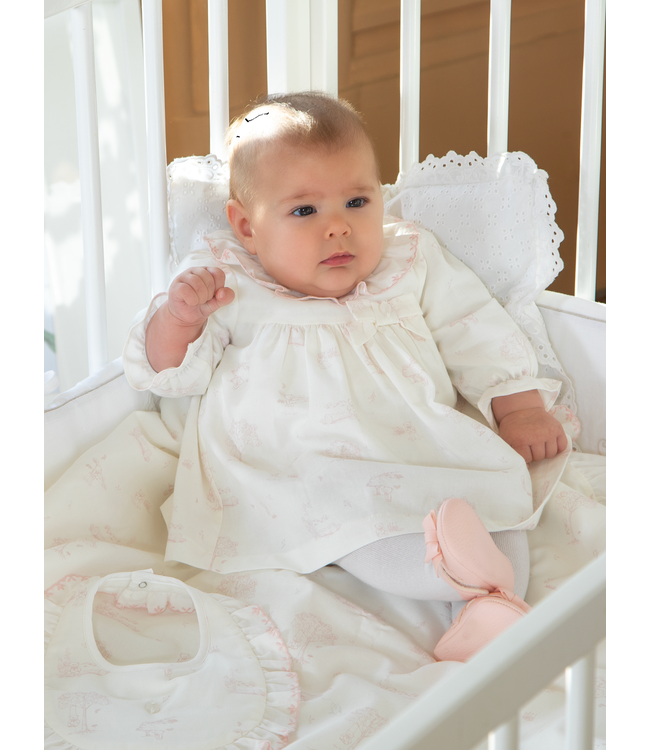 Jurk Toile de jouy (Lichtroze) - Patachou