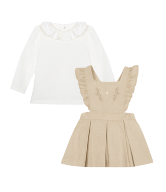 Patachou: Babykleding & Kinderkleding Set : 2- Delig jurk + top (Beige) - Patachou