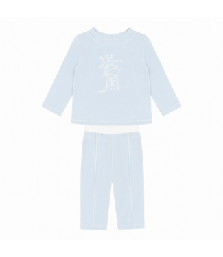Patachou: Babykleding & Kinderkleding Set : 2-delig velours beer (Lichtblauw) - Patachou