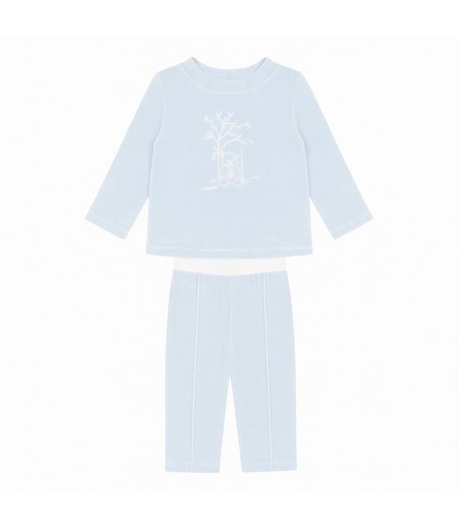 Set : 2-delig velours beer (Lichtblauw) - Patachou