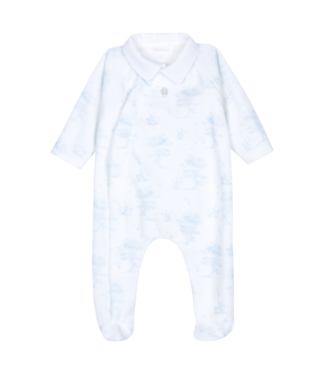 Patachou: Babykleding & Kinderkleding Babypakje velours Toile de jouy (Lichtblauw) - Patachou