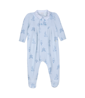 Patachou: Babykleding & Kinderkleding Babypakje velours toile de jouy blue (Lichtblauw) - Patachou