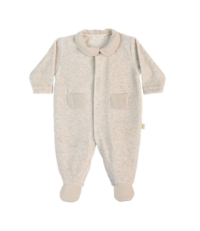 Babypakje velours tetra kraag (camel) - Baby Gi