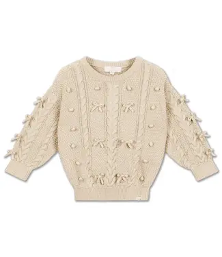 LRDM Petits : Baby & Kids Trui Elise bow (beige) - LRDM Petits LRDM Petits : Baby & Kids Trui Elise bow (beige) - LRDM Petits