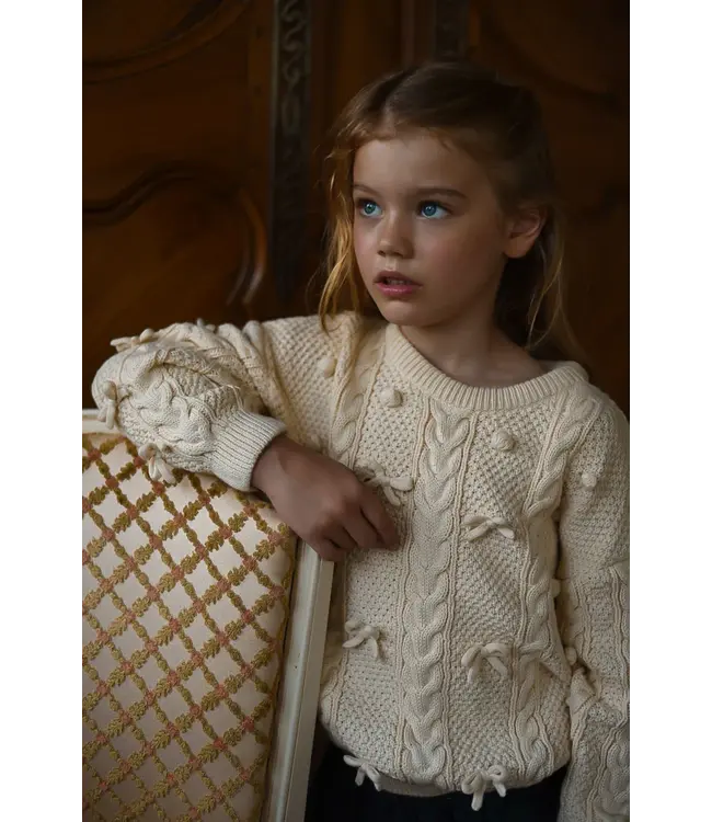 Trui Elise bow (beige) - LRDM Petits
