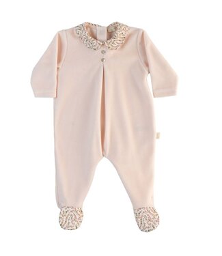 Baby Gi ( Baby & Kinderkleding) Babypakje velours bloemen (Peach pink) - Baby Gi