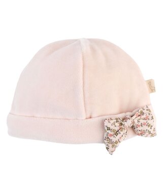 Baby Gi ( Baby & Kinderkleding) Mutsje Velours bloemen (Peach pink) - Baby Gi