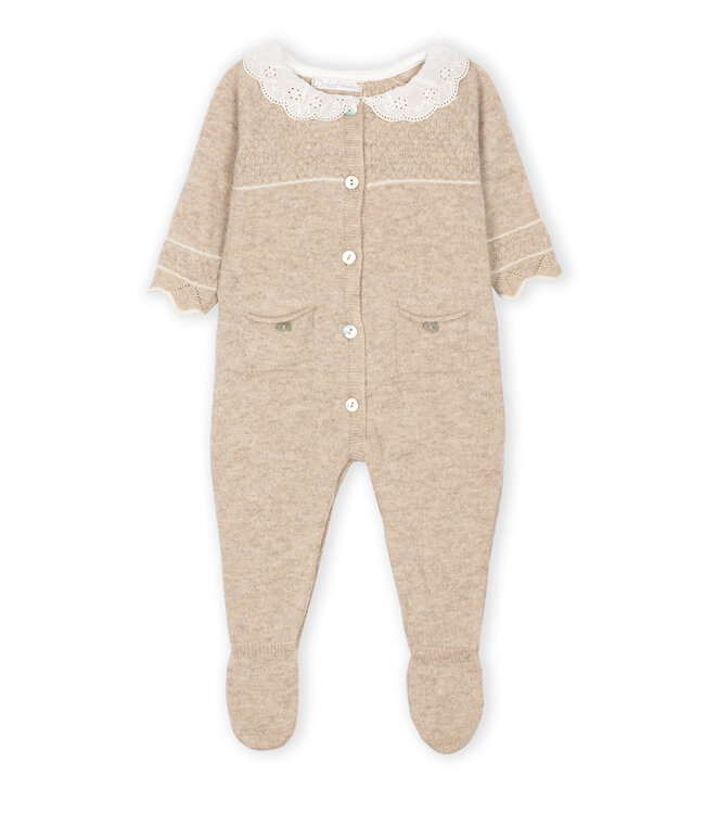 Babypakje broderie kraagje (Beige) - Dr. Kid