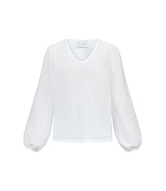 SISTERS POINT Mousseline blouse met V-hals - cream