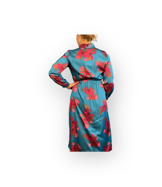 MON AMOUR Lange blousejurk met bloemmotief en koord