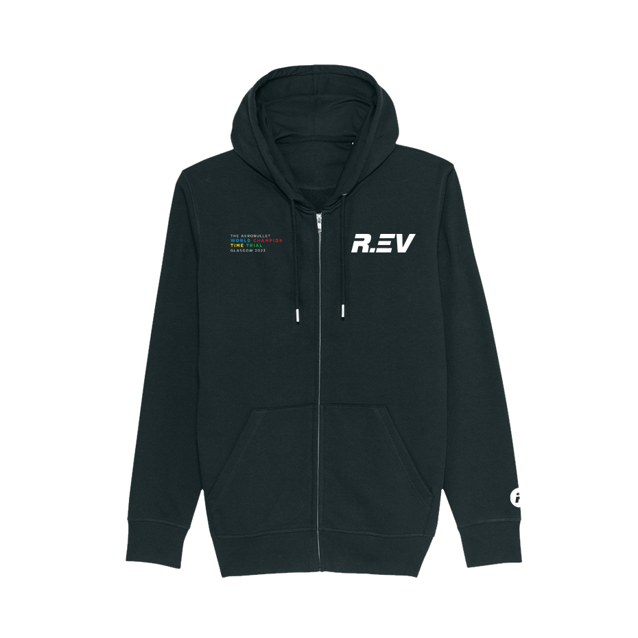 R.EV WORLD CHAMP TT LOGO ZIP HOODIE BLACK