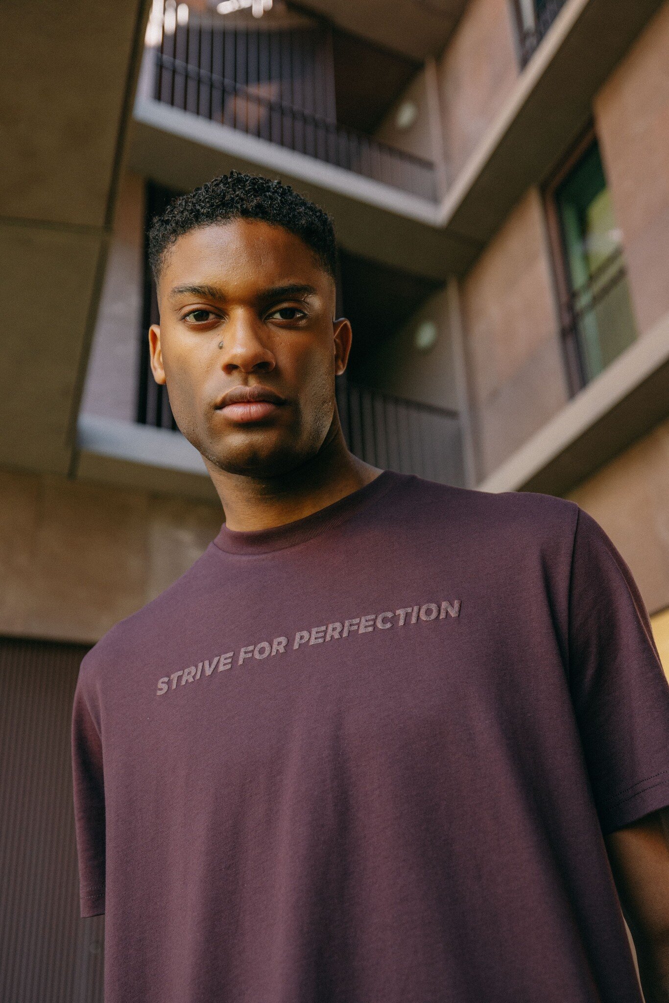 R.EV STRIVE FOR PERFECTION T-SHIRT RED BROWN