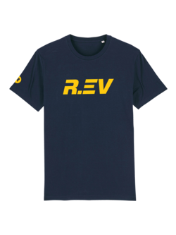 R.EV LOGO GOLD T-SHIRT NAVY