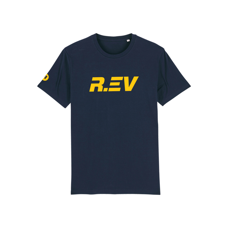 R.EV LOGO GOLD T-SHIRT NAVY