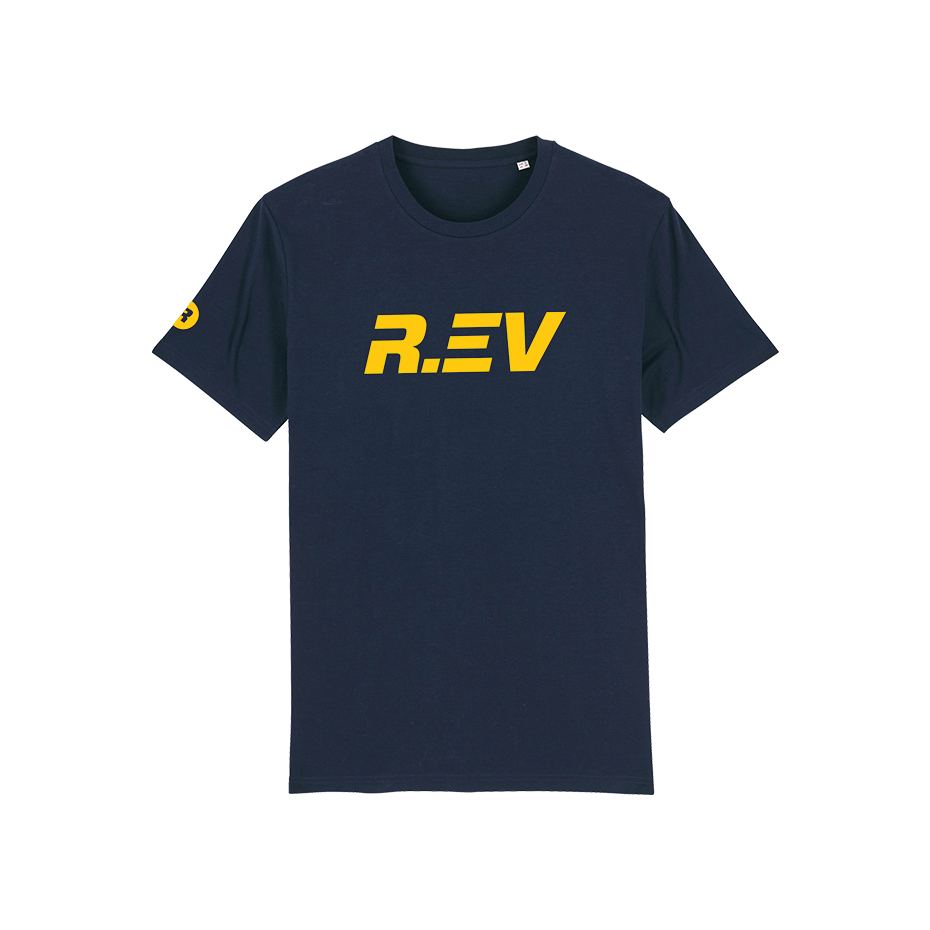 R.EV LOGO GOLD T-SHIRT NAVY