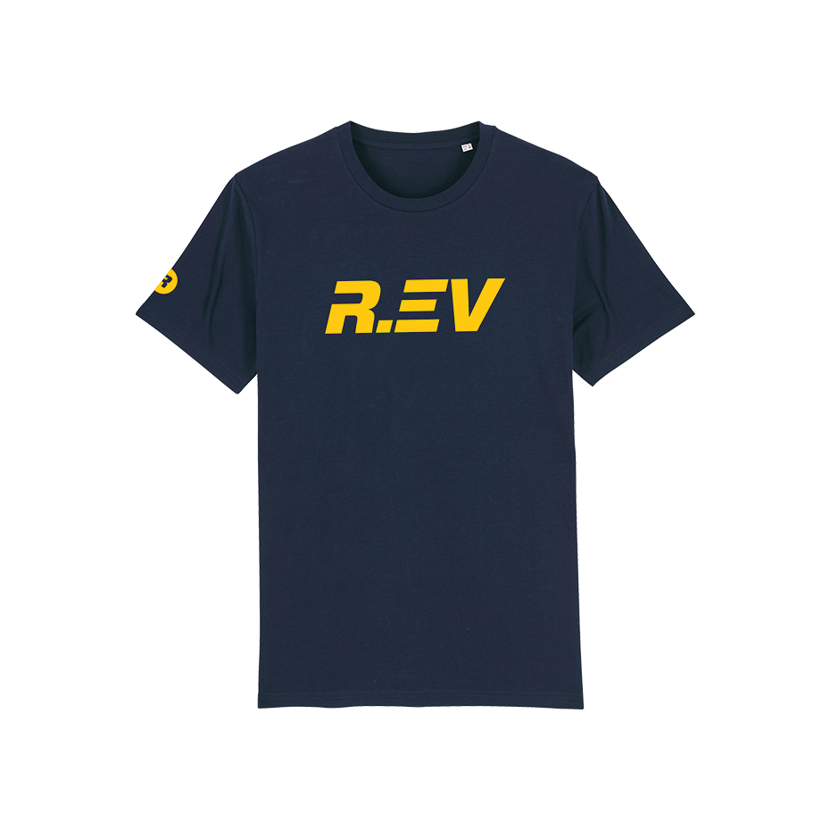 R.EV LOGO GOLD T-SHIRT NAVY