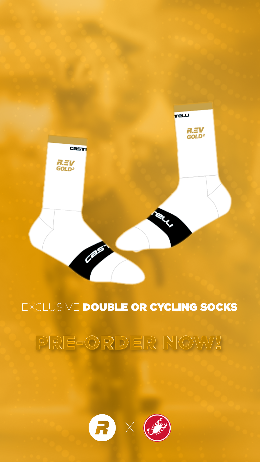 R.EV Cycling sock REV Gold x Castelli