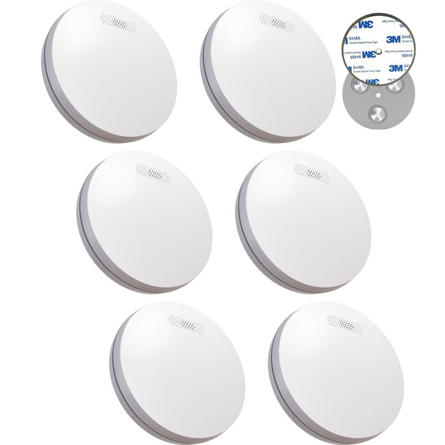 Easeware  ES-1 Rookmelder - Slank design - 10 jaar batterij 6-pack