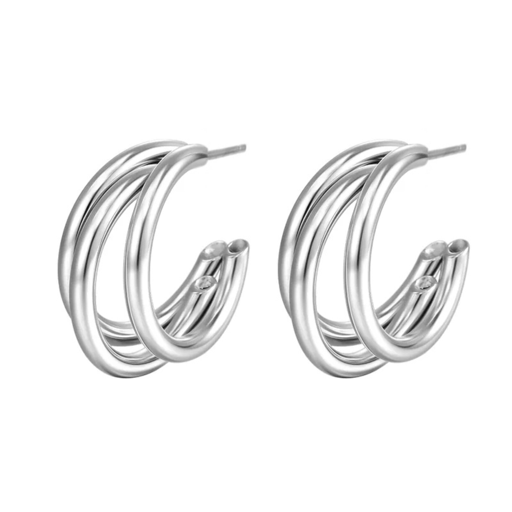 Carriez Triple oorringen zilver of gold plated - stainless steel