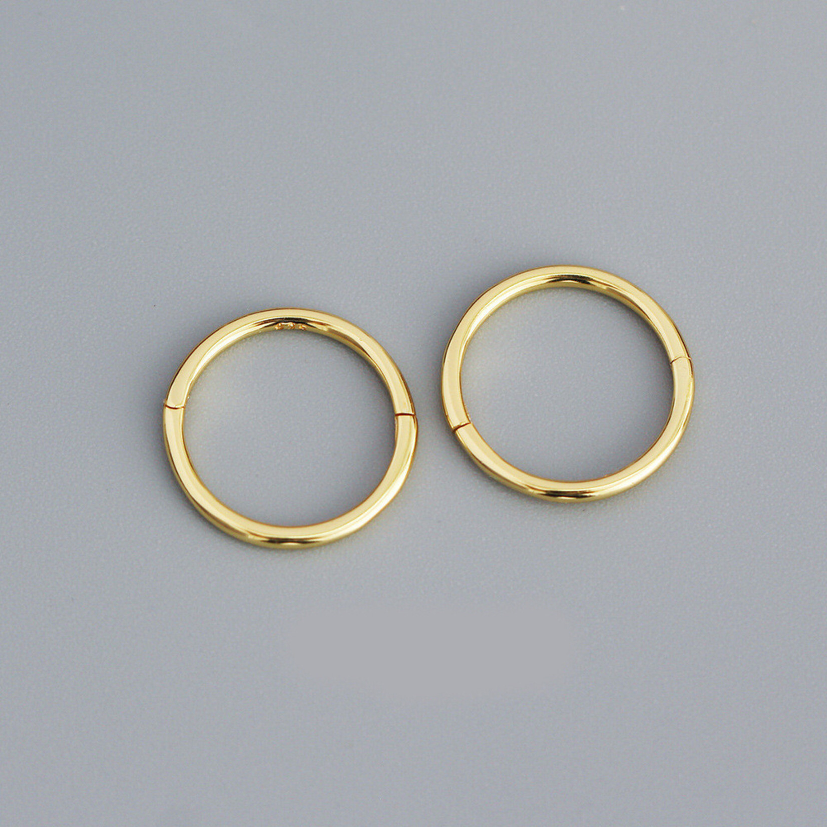 Carriez 925 zilver goud vergulde piercing oorringen 12 mm