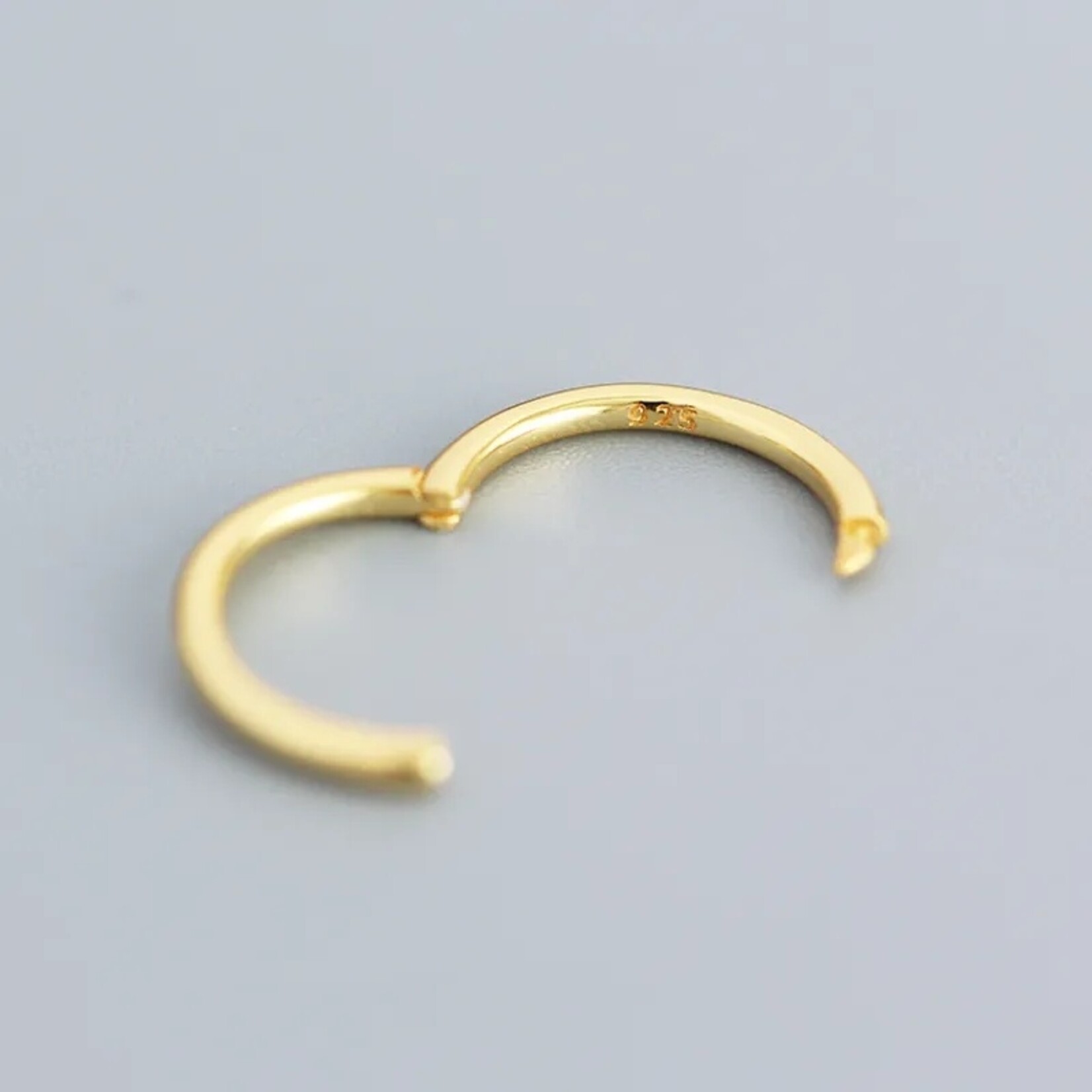 Carriez 925 zilver goud vergulde piercing oorringen 12 mm