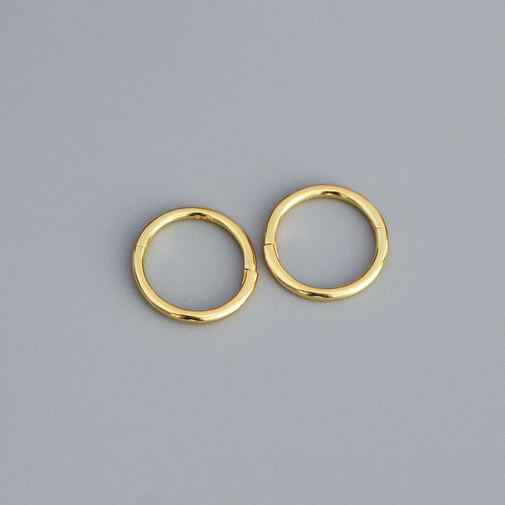 Carriez 925 zilveren geel goud vergulde piercing oorringen 10 mm