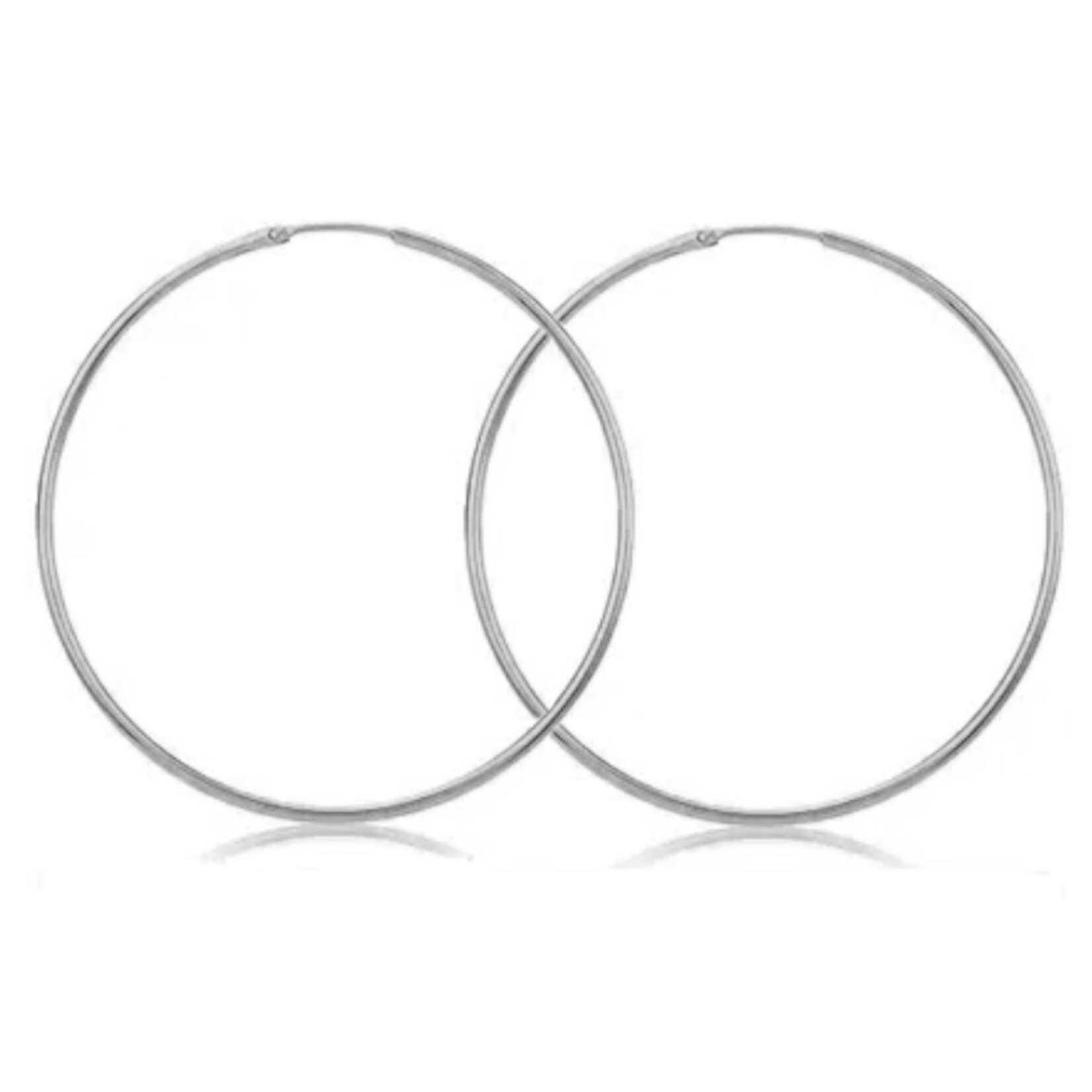 Carriez Zilveren grote oorringen 40-50-60 of 70 mm - stainless steel