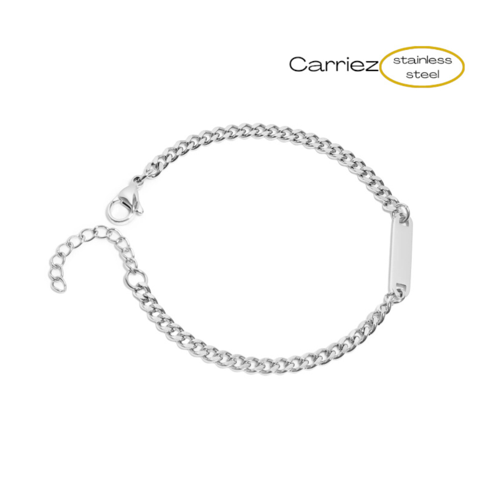 Carriez Gourmet naam armband zilver premium stainless steel