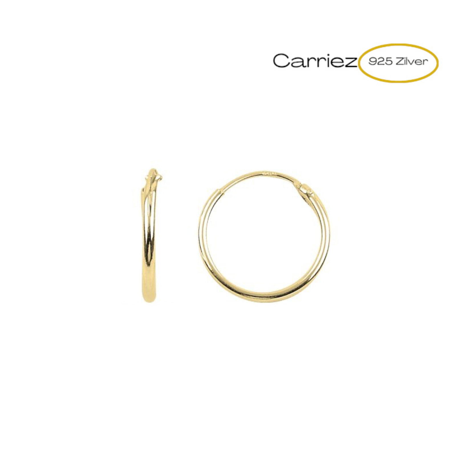 Carriez 925 zilveren gold plated oorringen 14 16 of 18 mm