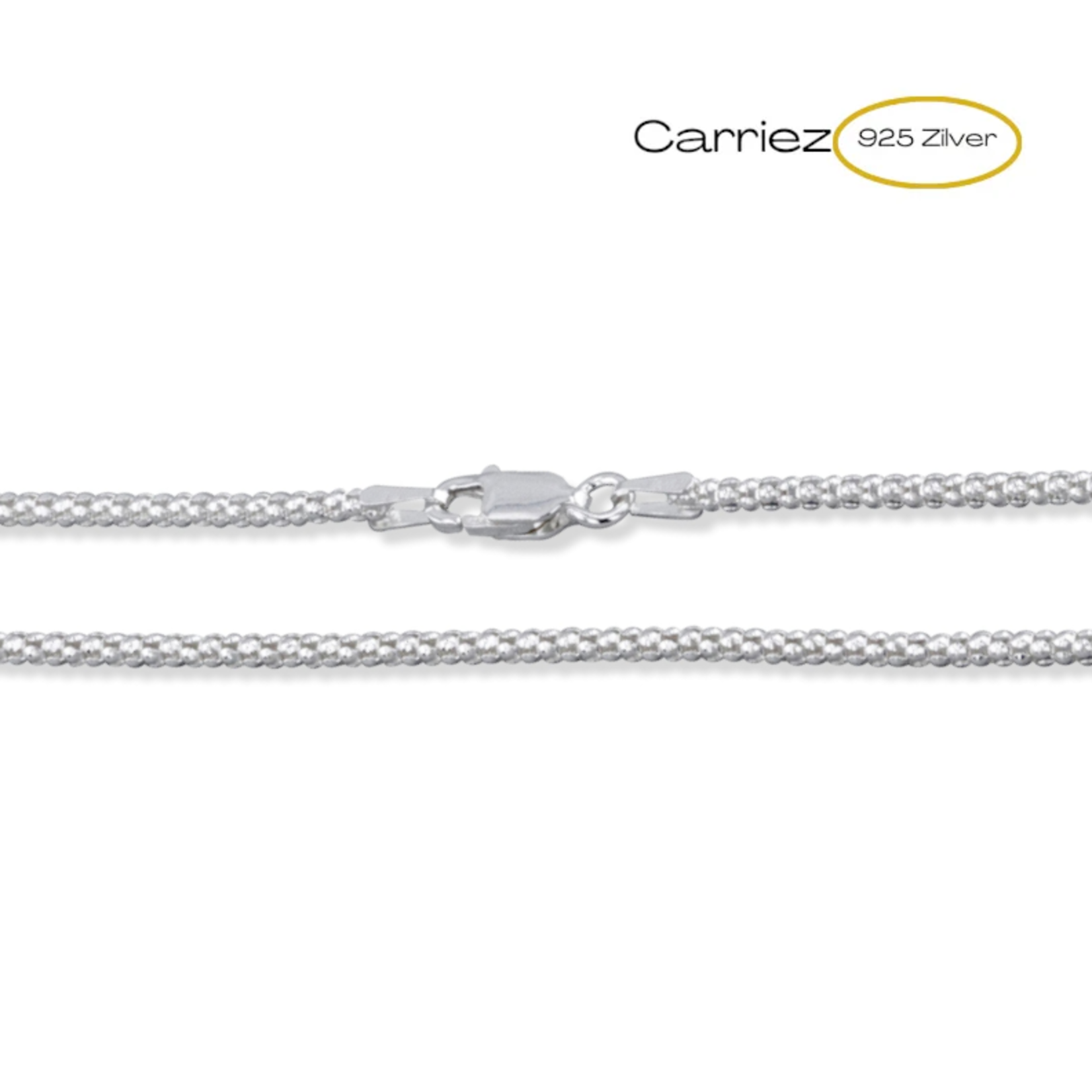 Carriez Zilveren popcorn ketting 50 cm - 925 zilver