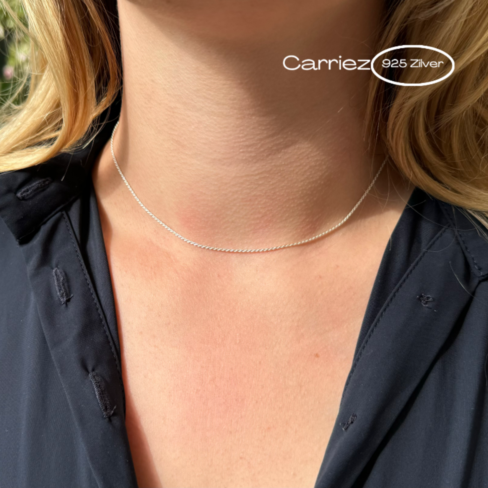 Carriez Zilveren rope ketting 40 cm - 925 zilver