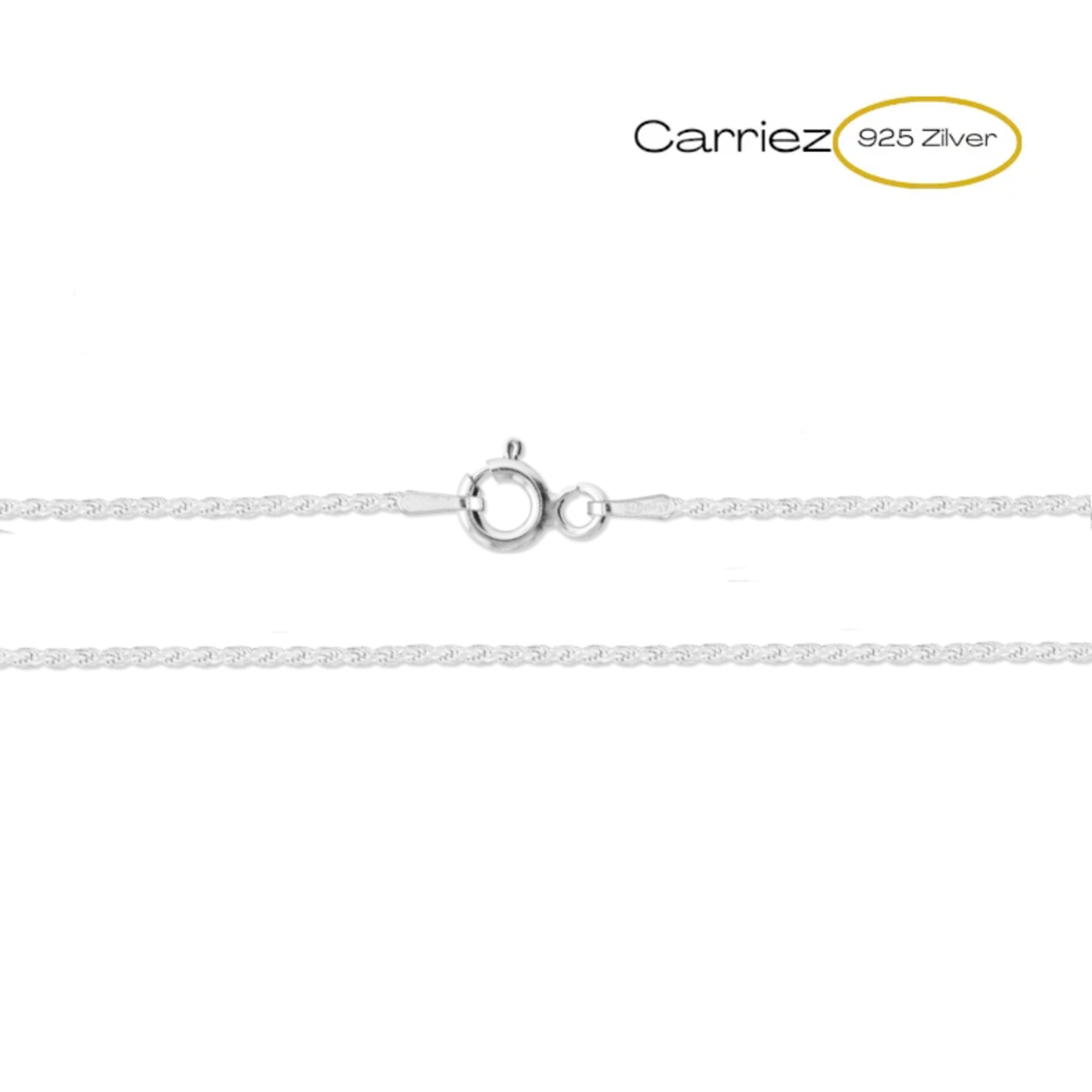 Carriez Zilveren rope ketting 45 cm - 925 zilver
