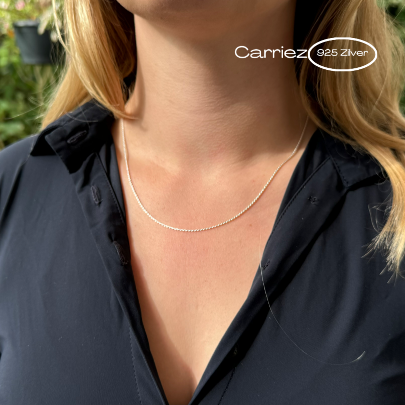 Carriez Zilveren rope ketting 50 cm - 925 zilver