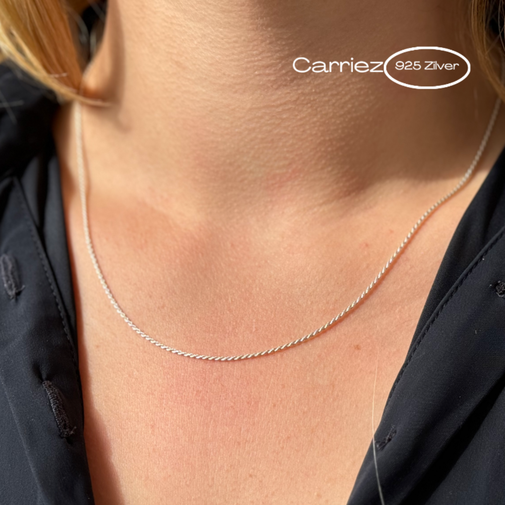 Carriez Zilveren rope ketting 50 cm - 925 zilver