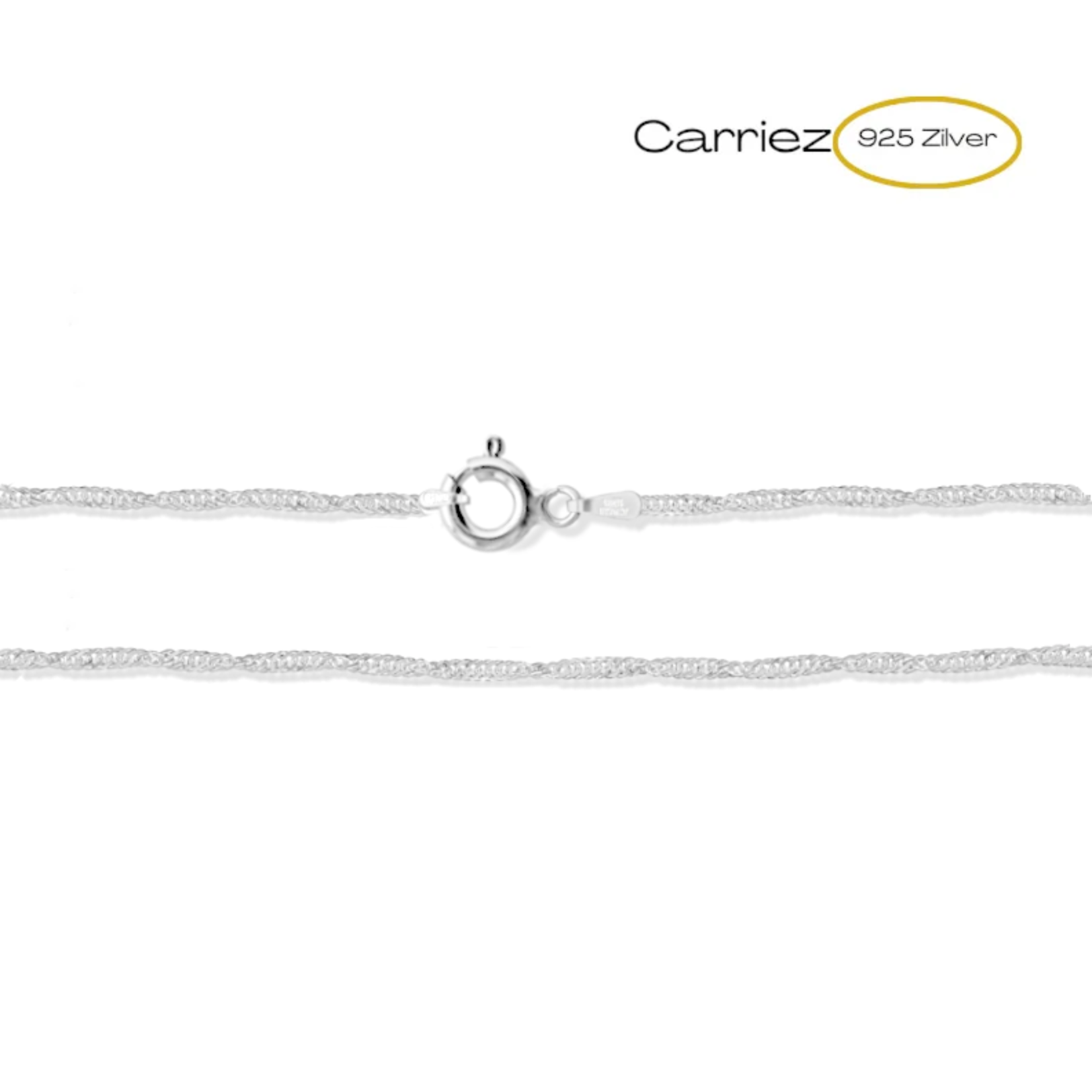 Carriez Zilveren singapore ketting 40 cm - 925 zilver