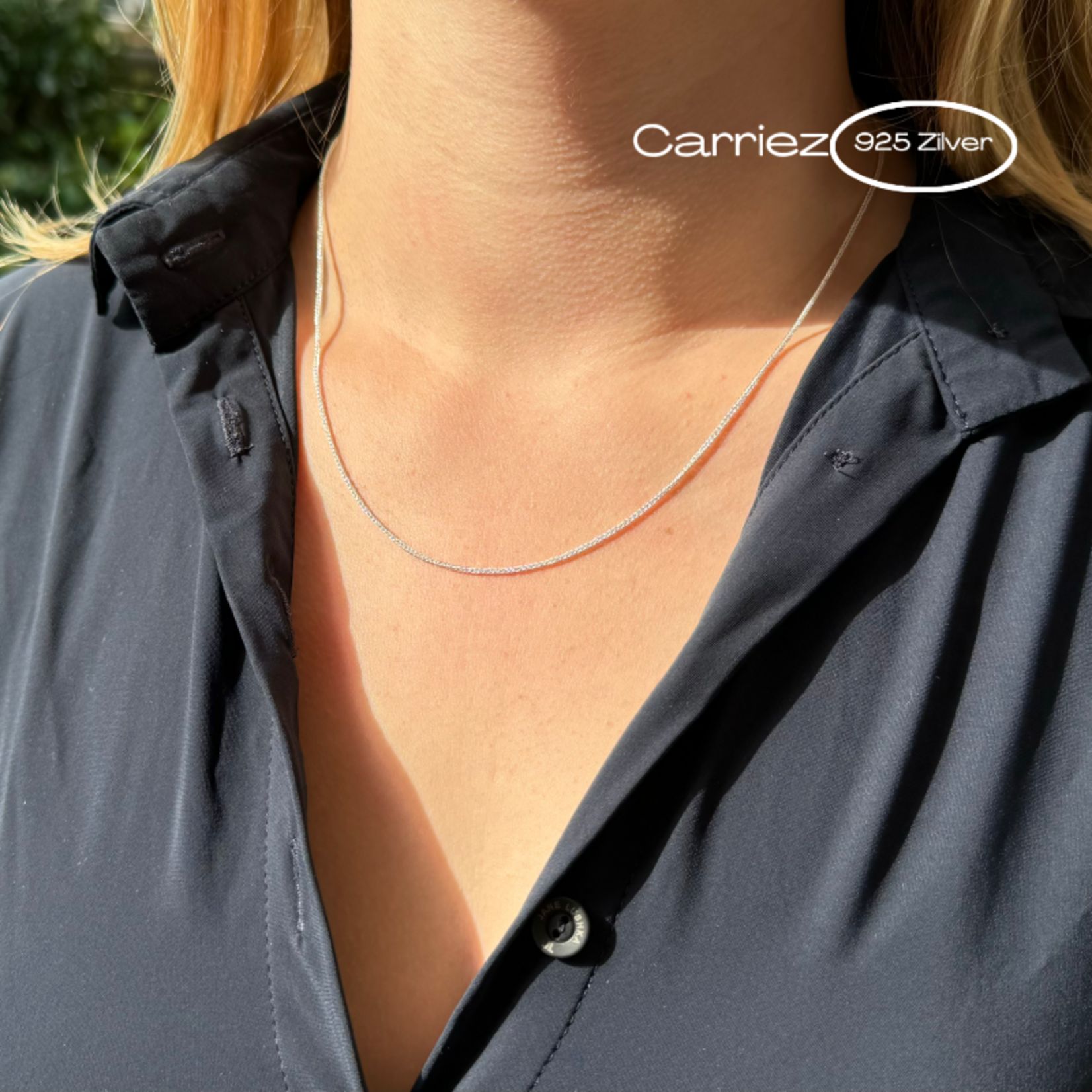 Carriez Zilveren spiga ketting 50 cm - 925 zilver