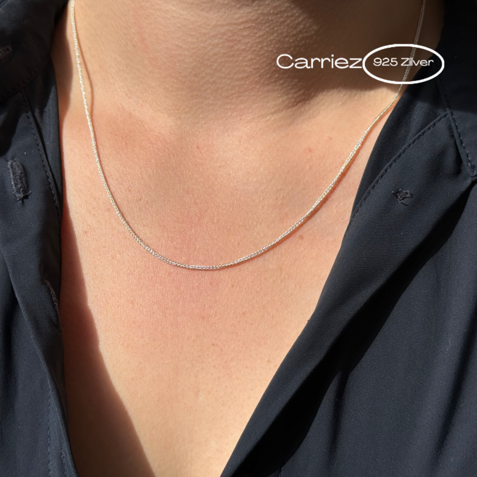 Carriez Zilveren spiga ketting 50 cm - 925 zilver