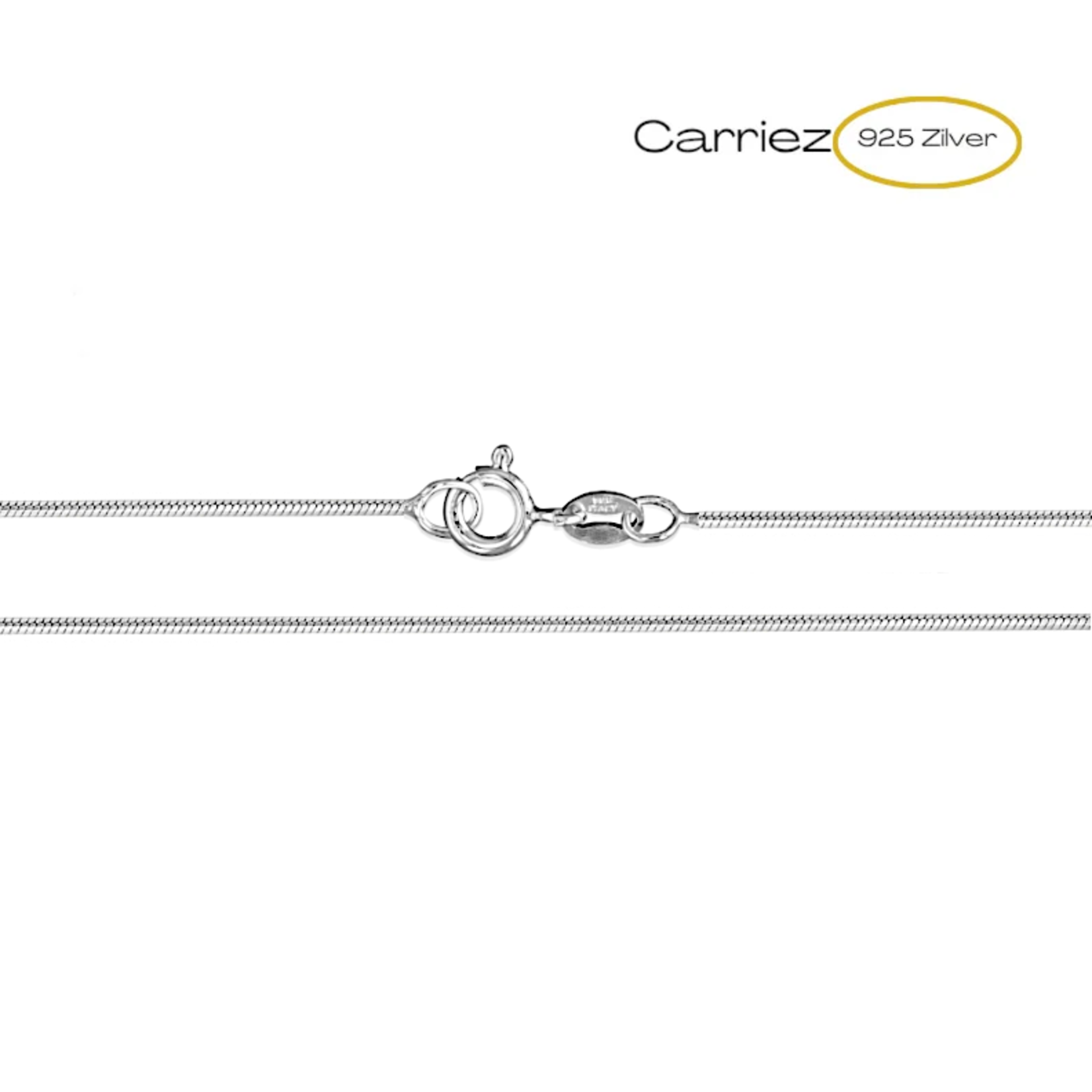 Carriez Zilveren rhodium slang enkelkettinkje