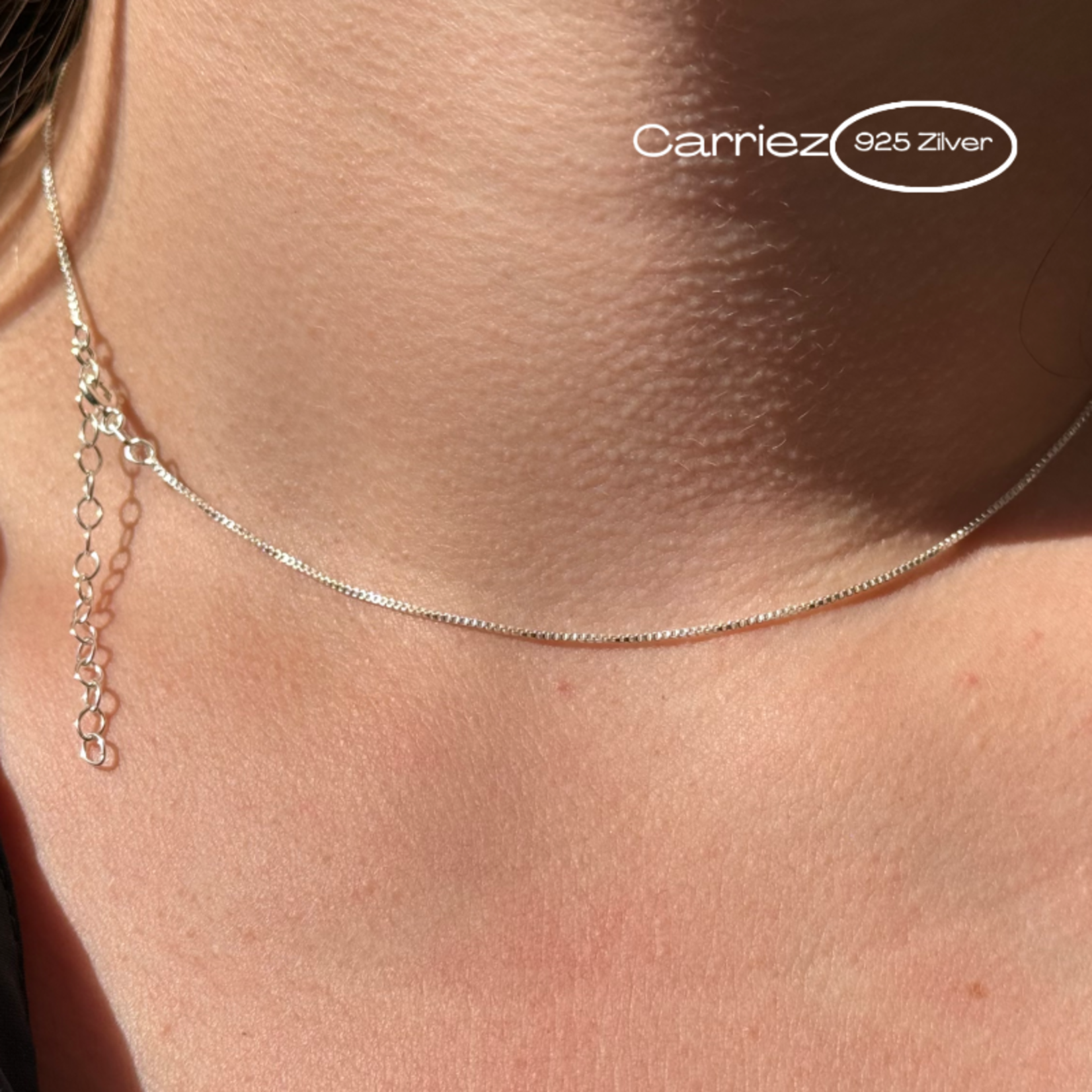 Carriez Zilveren verstelbare box ketting 40-45 cm - 925 zilver