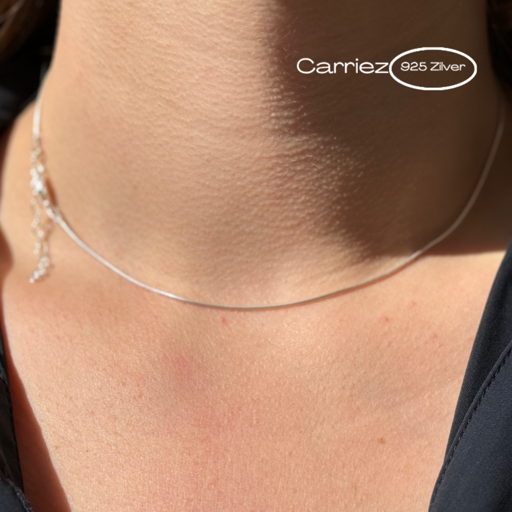 Carriez Zilveren verstelbare slang ketting 40-45 cm - 925 zilver