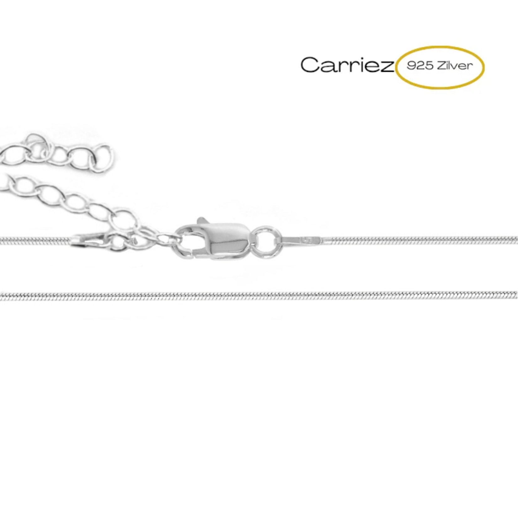 Carriez Zilveren verstelbare slang ketting 40-45 cm - 925 zilver