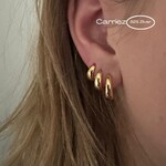 Carriez Gold plated brede huggie hoops - 925 zilver