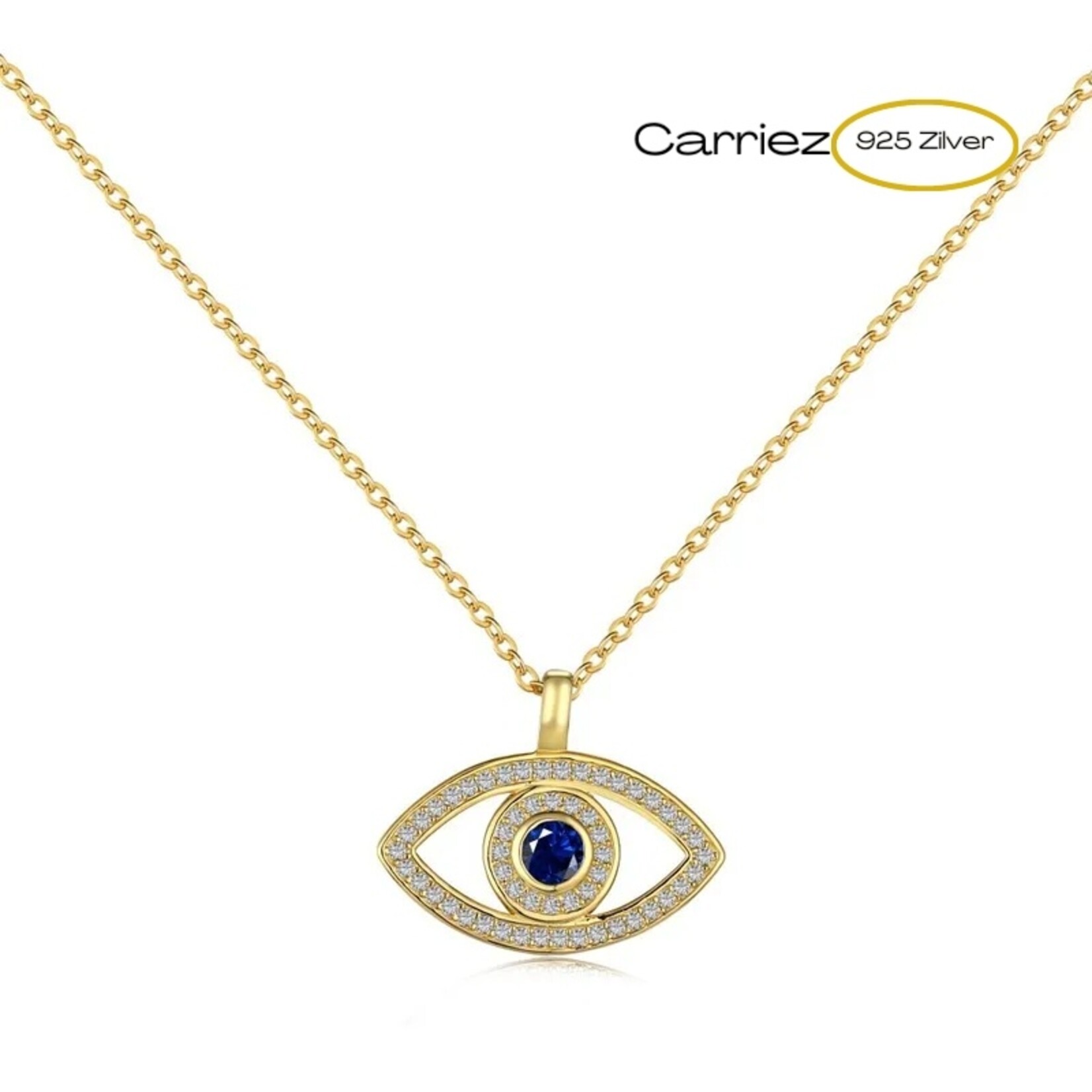 Carriez Evil eye ketting in zilver of goud verguld - 925 zilver