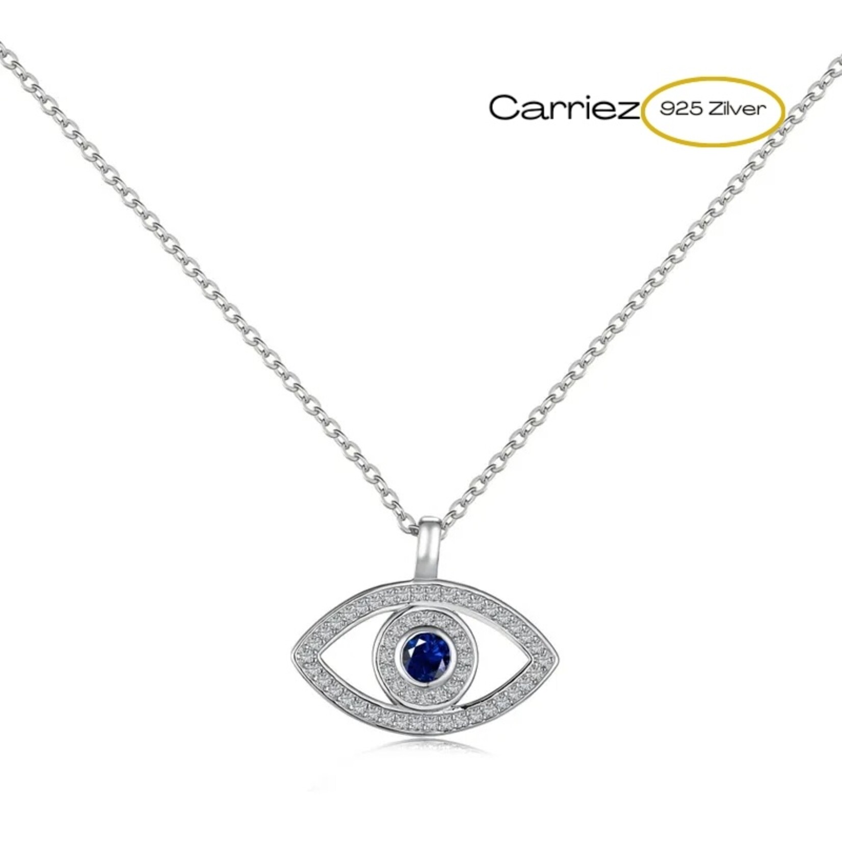 Carriez Evil eye ketting in zilver of goud verguld - 925 zilver