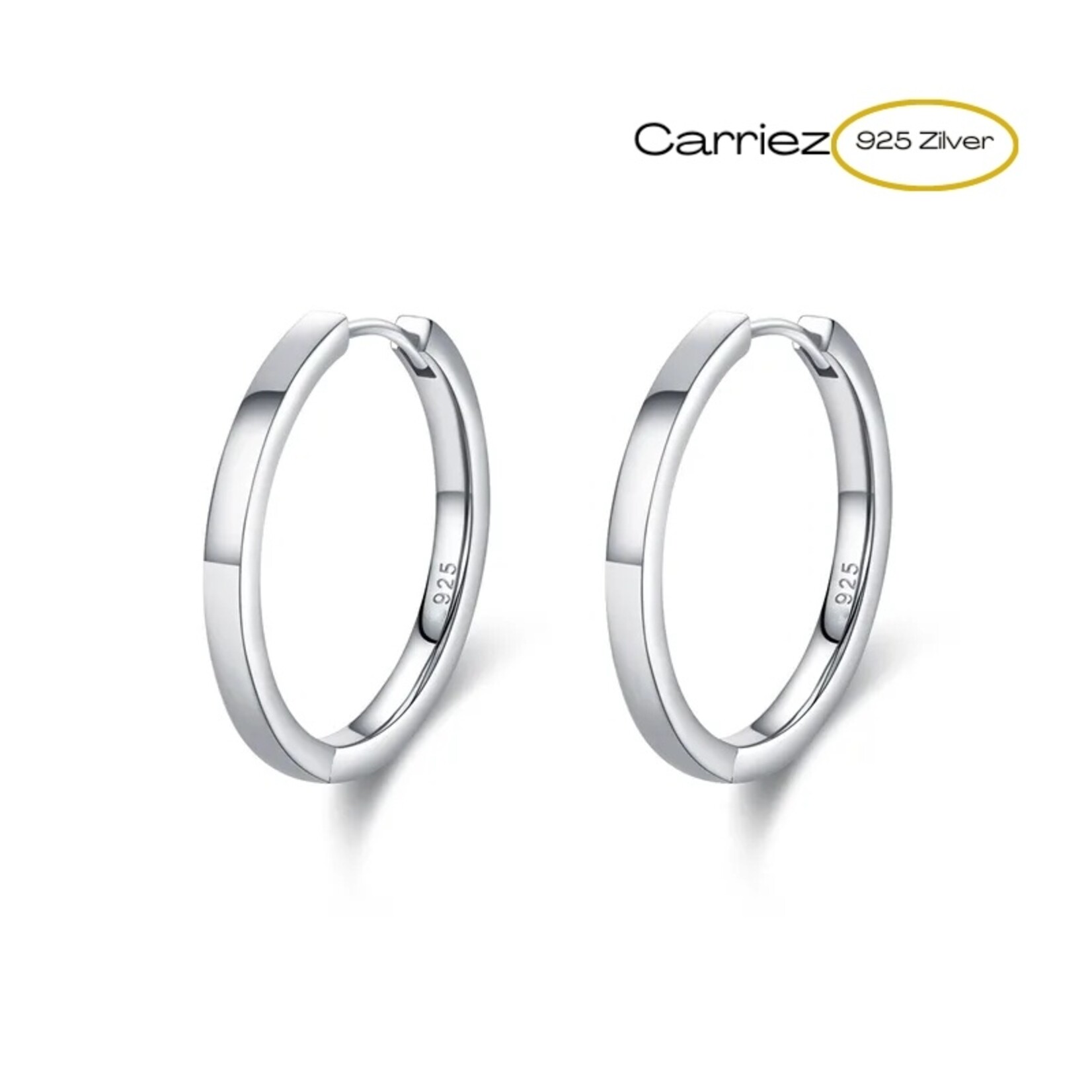 Carriez 925 zilveren klapcreolen 24 mm zilver of goud