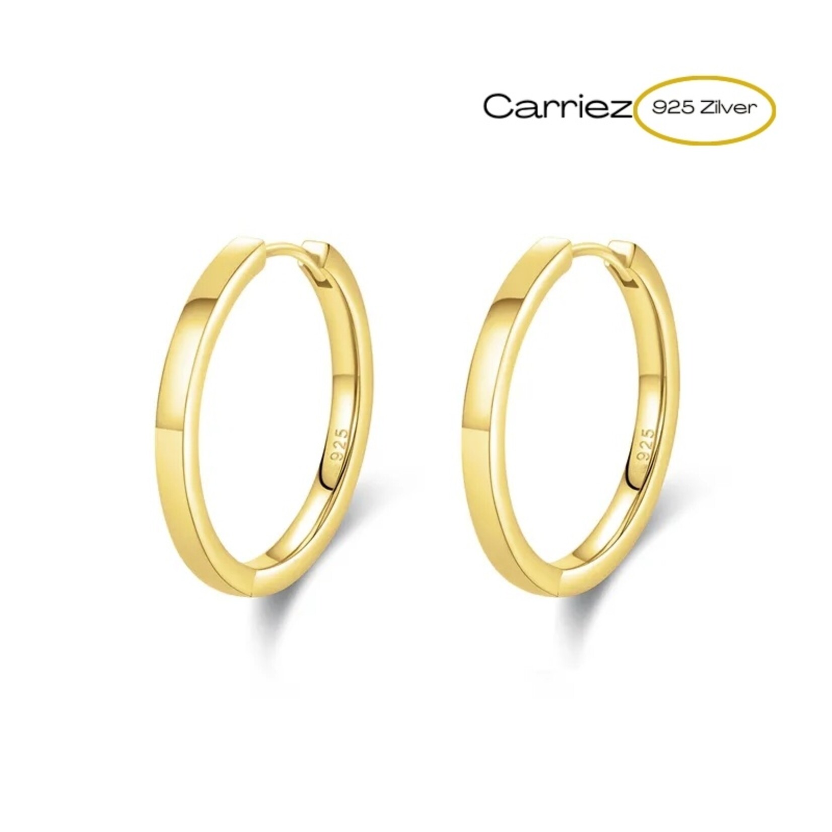 Carriez 925 zilveren klapcreolen 24 mm zilver of goud