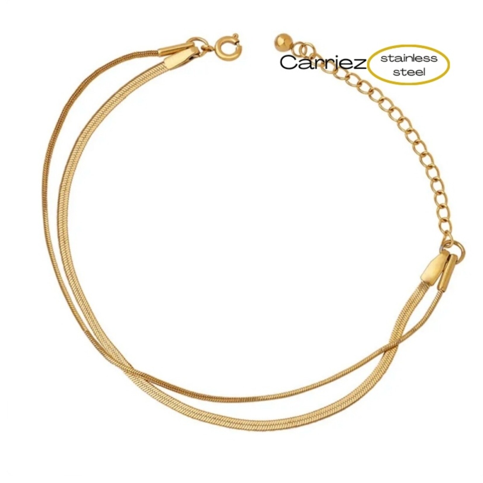 Carriez Duo armband goud of zilver stainless steel