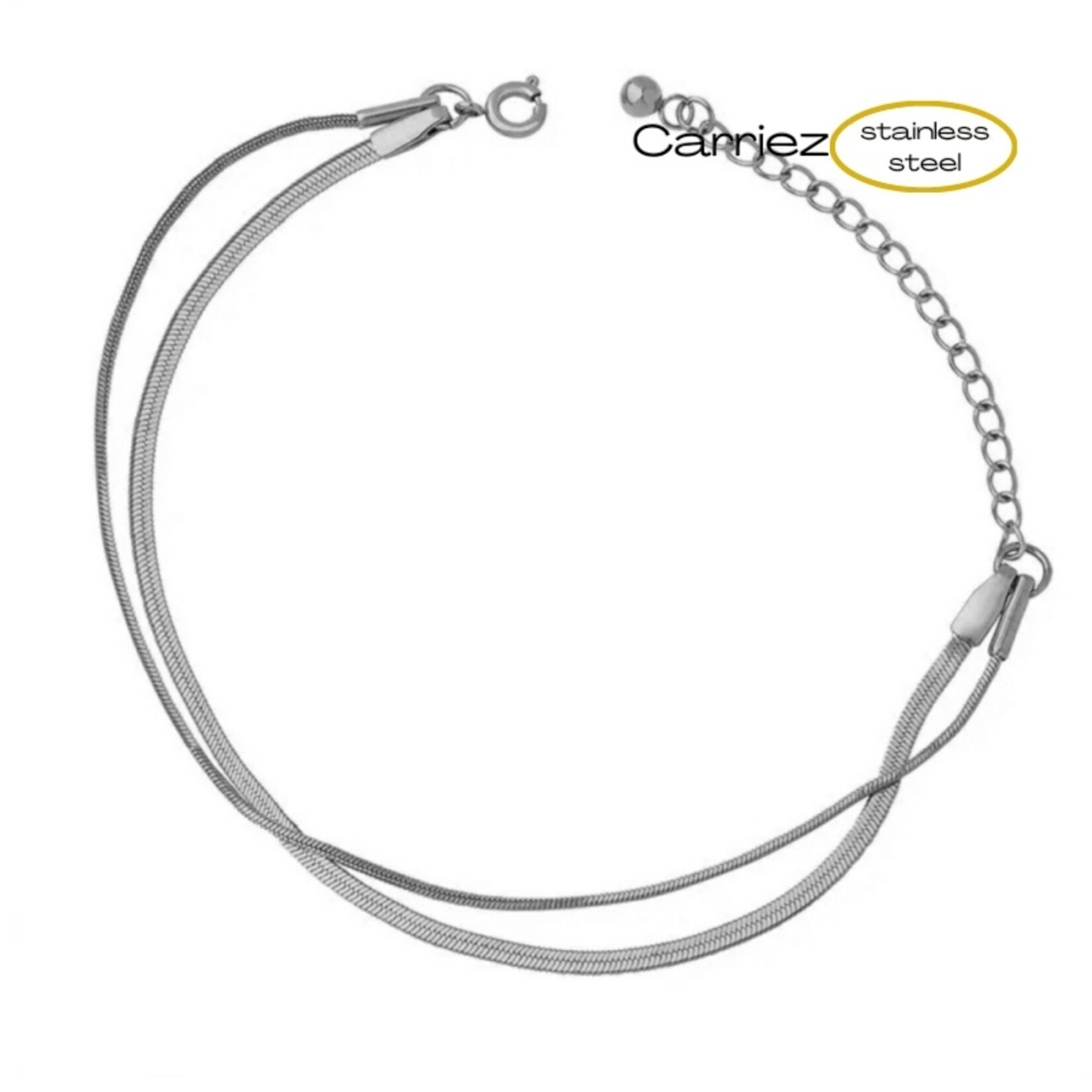 Carriez Duo armband goud of zilver stainless steel