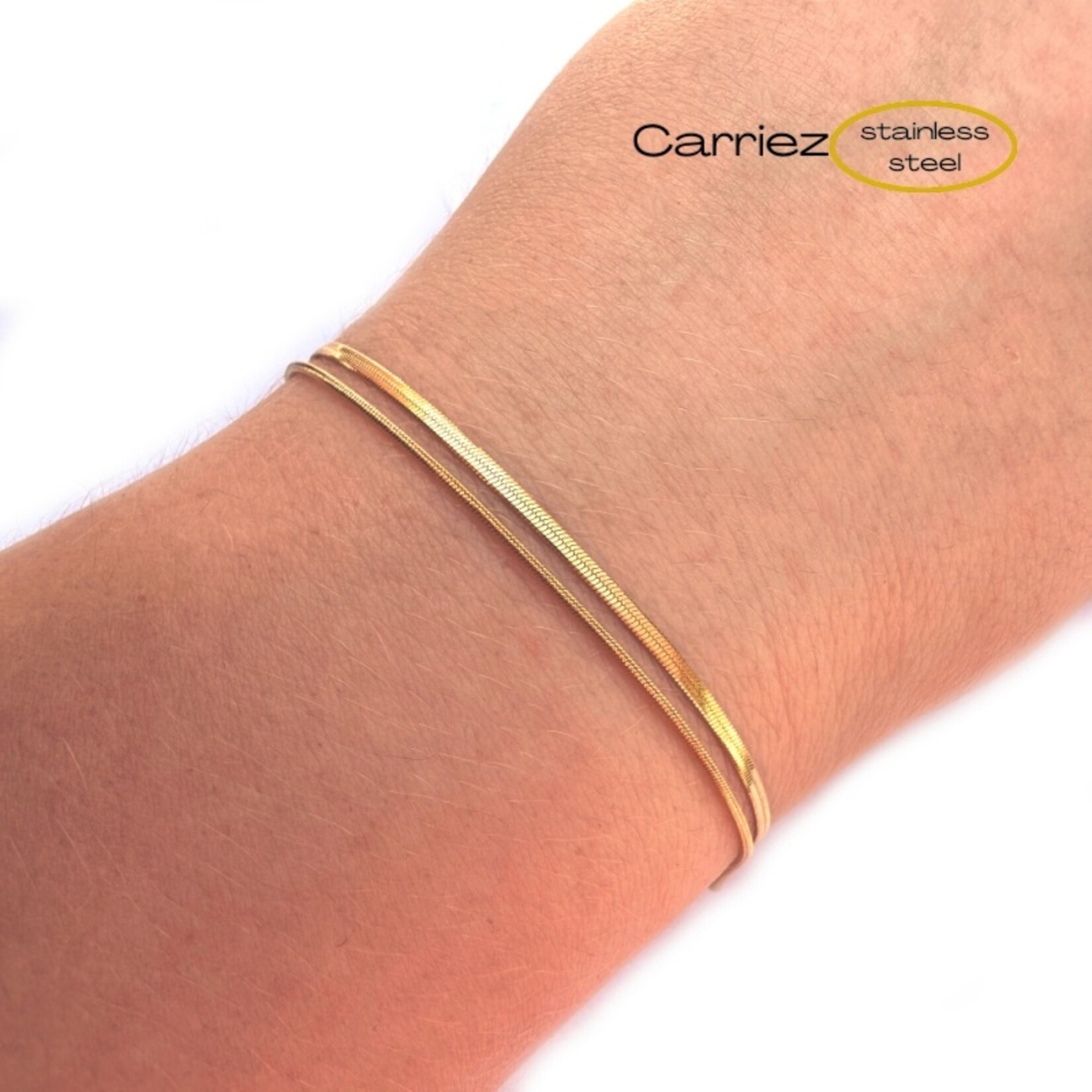 Carriez Duo armband goud of zilver stainless steel